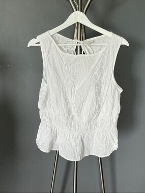 a new day White Sleeveless Peplum Tank Top
